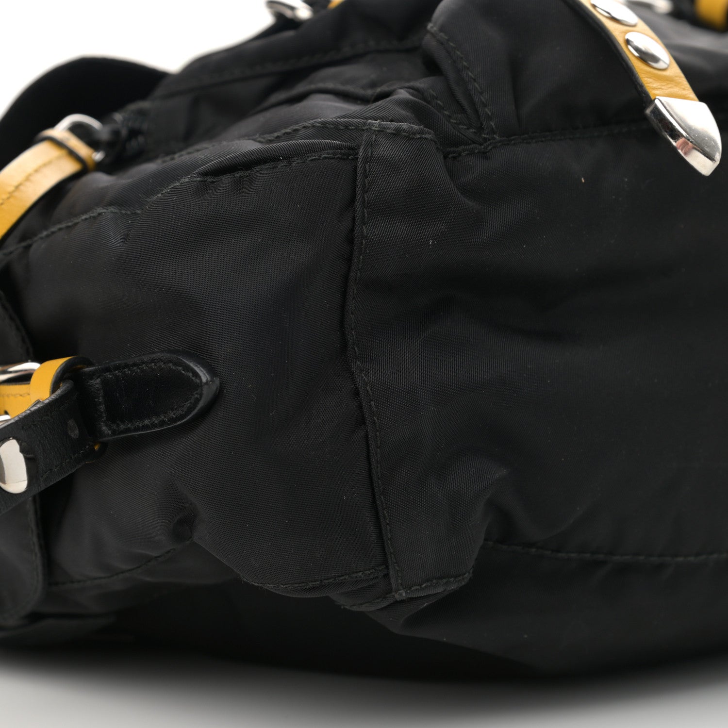 Prada Nylon New Vela Studded Messenger Black Soleil 10 of 13