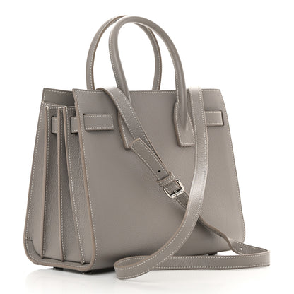 Saint Laurent Grained Calfskin Topstich Baby Sac De Jour Fog 2 of 20