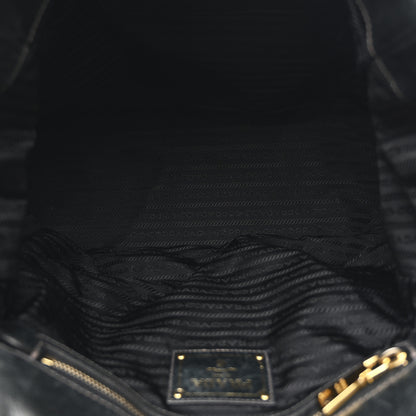 Prada Vitello Shine Shopping Satchel Dark Green 5 of 13