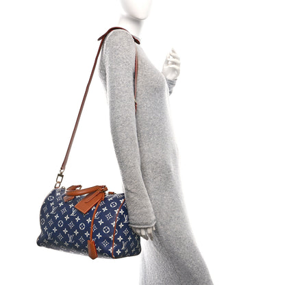 Louis Vuitton Calfskin Monogram Speedy P9 Bandouliere 30 Indigo 2 of 11