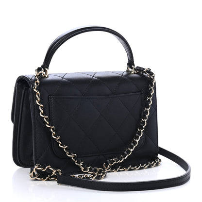 Chanel Calfskin Quilted Small Top Handle Flap Black 2 of 4