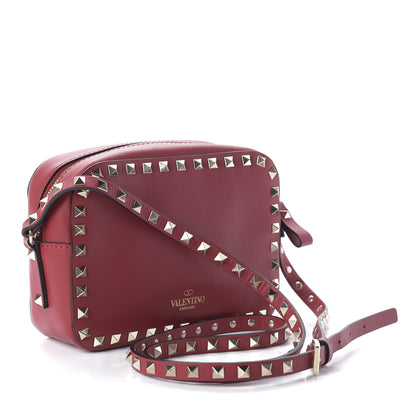 Valentino Garavani Calfskin Rockstud Camera Crossbody Bag Red 4 of 9