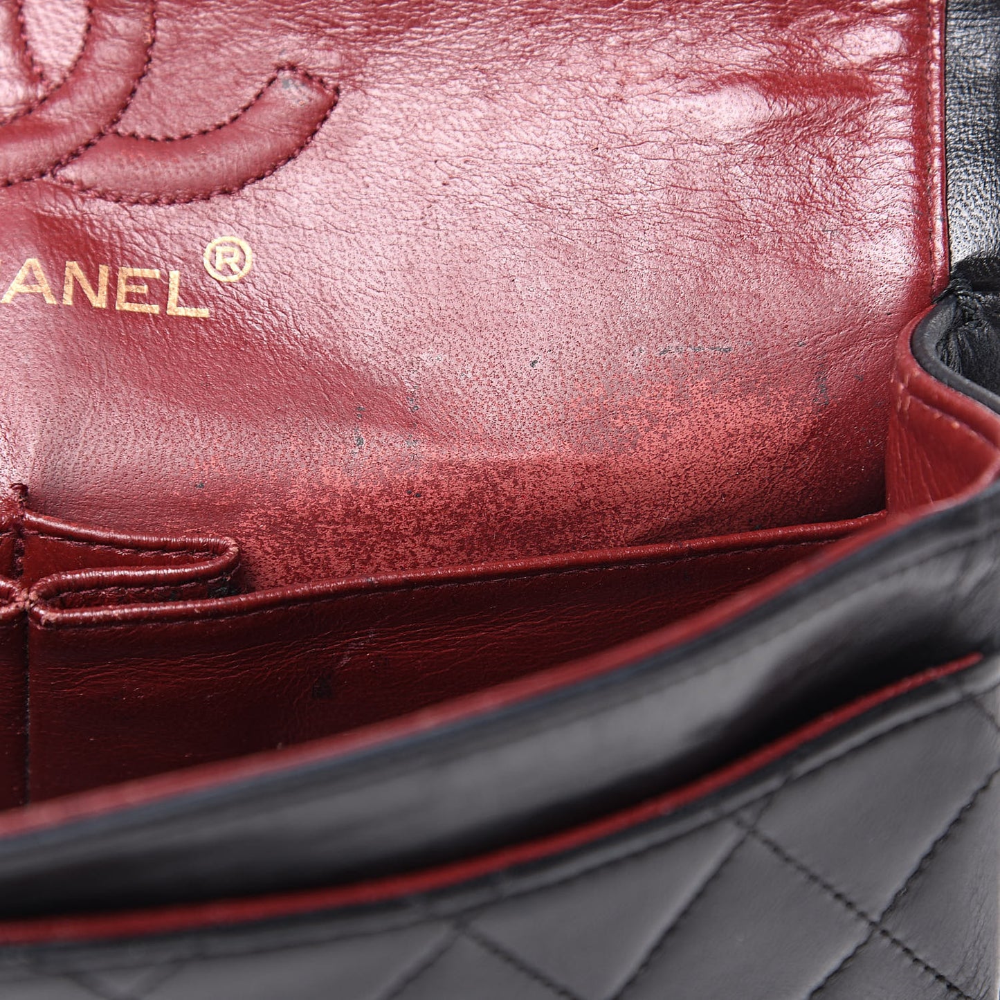 Lambskin Quilted Small Double Flap Black