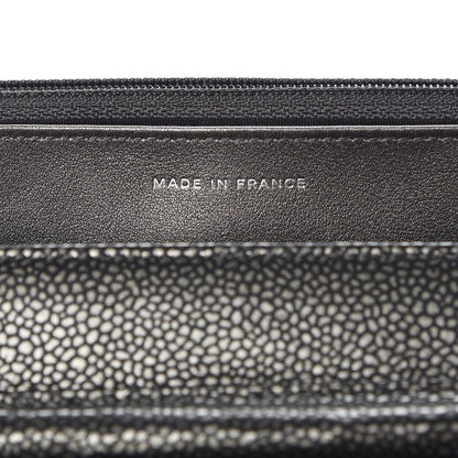 Chanel Metallic Caviar Timeless CC Wallet On Chain WOC Dark Silver 7 of 9