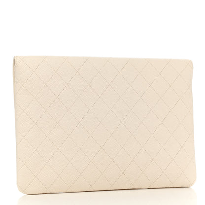 Chanel Grained Calfskin Quilted Cuba Clutch White 3 of 8