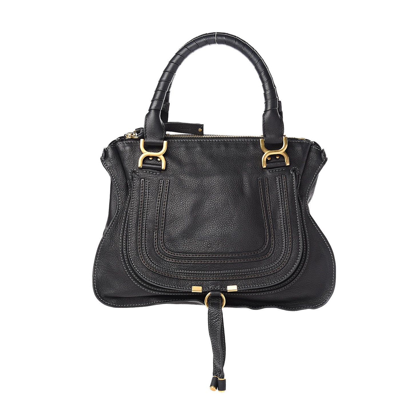 Calfskin Medium Marcie Satchel Black