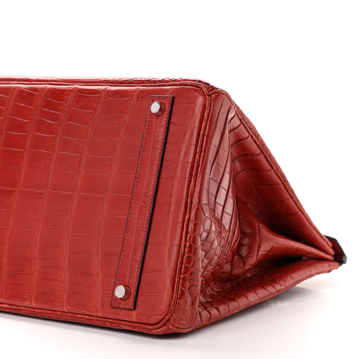 Hermes Matte Porosus Crocodile Birkin 40 Rouge H 10 of 10
