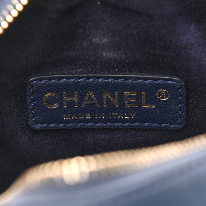 Chanel Calfskin Chevron Quilted Surpique Camera Case Blue 5 of 10