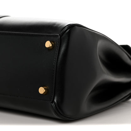 Celine Satinated Calfskin Medium 16 Top Handle Bag Black 9 of 12