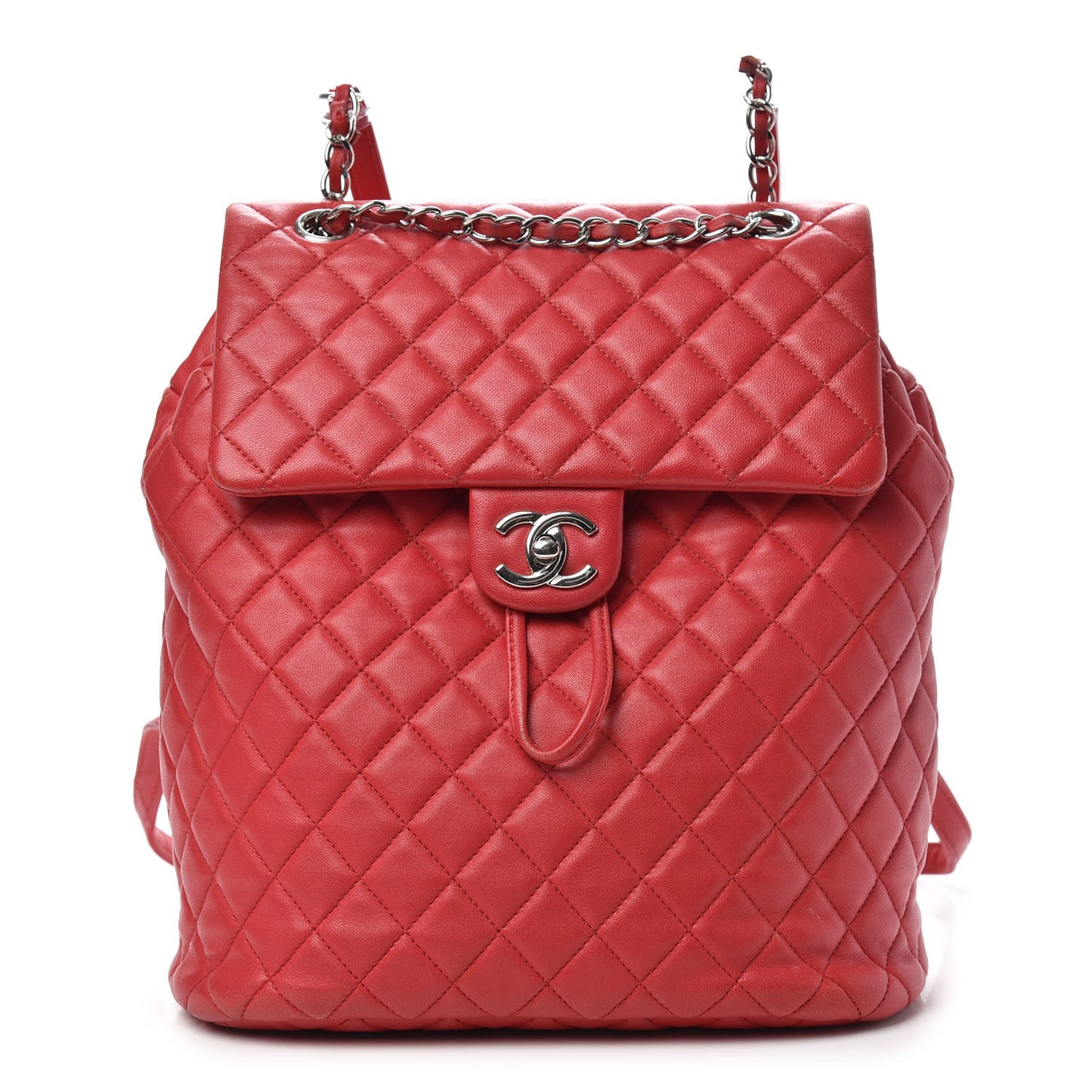 Lambskin Quilted Large Urban Spirit Backpack Red