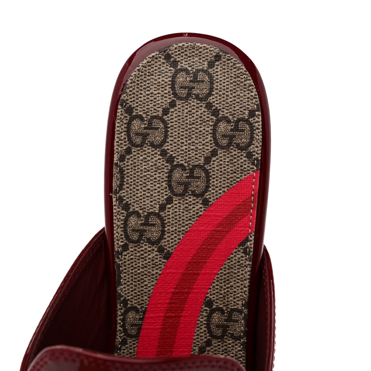 Gucci Patent Womens Princetown Slippers 36.5 Rosso Ancora 7 of 9