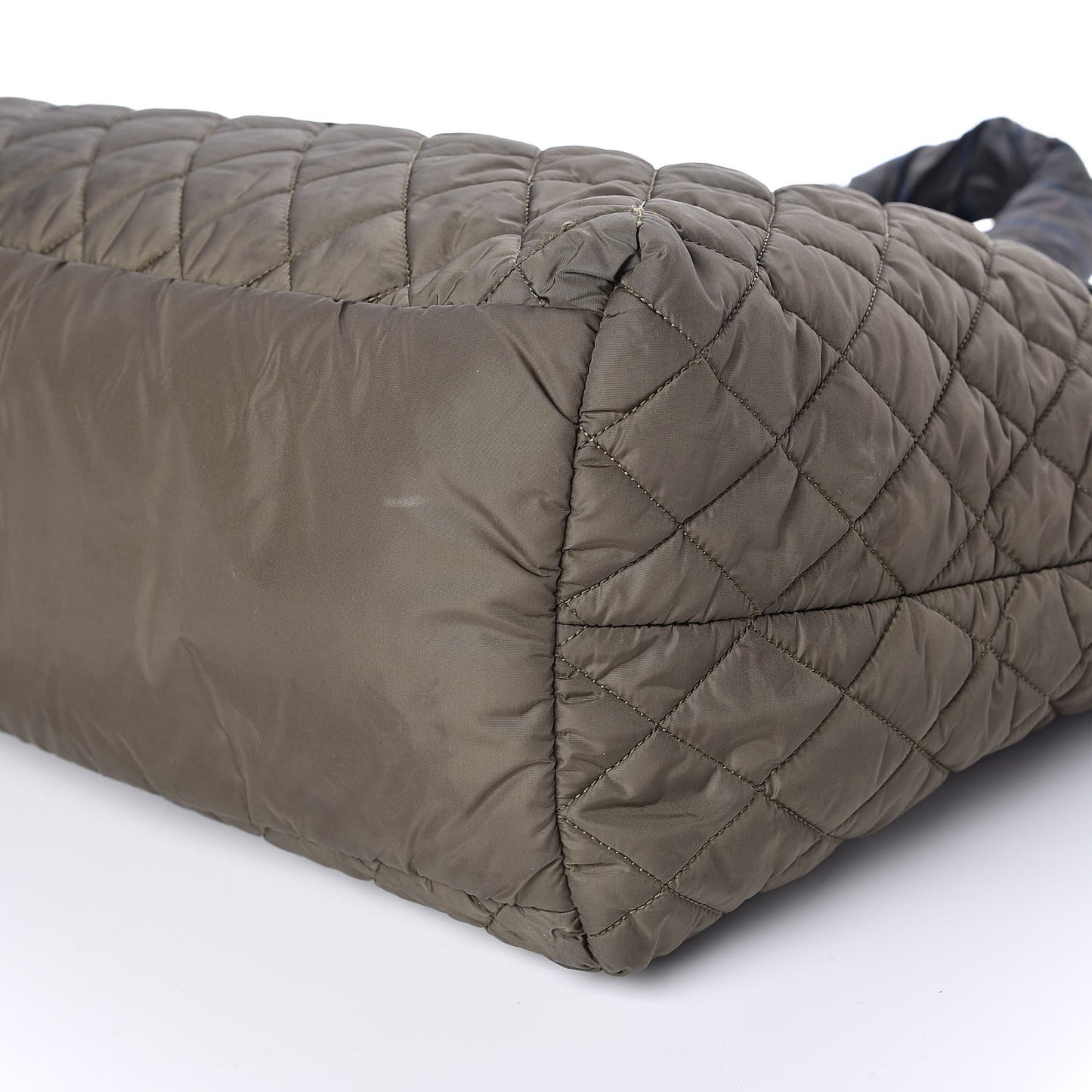 Nylon Quilted Large Coco Cocoon Tote Khaki