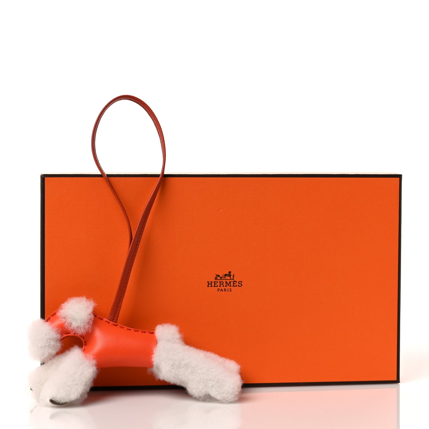 Milo Lambskin Shearling Budy Charm Orange Poppy