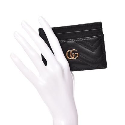 Gucci Calfskin Matelasse GG Marmont Card Holder Black 2 of 9