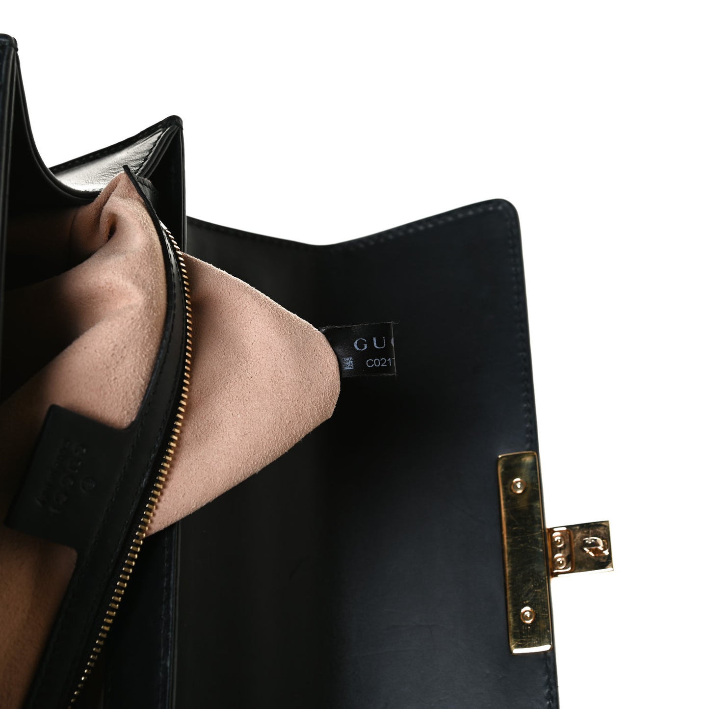 Guccissima Signature Small Padlock Top Handle Bag Black