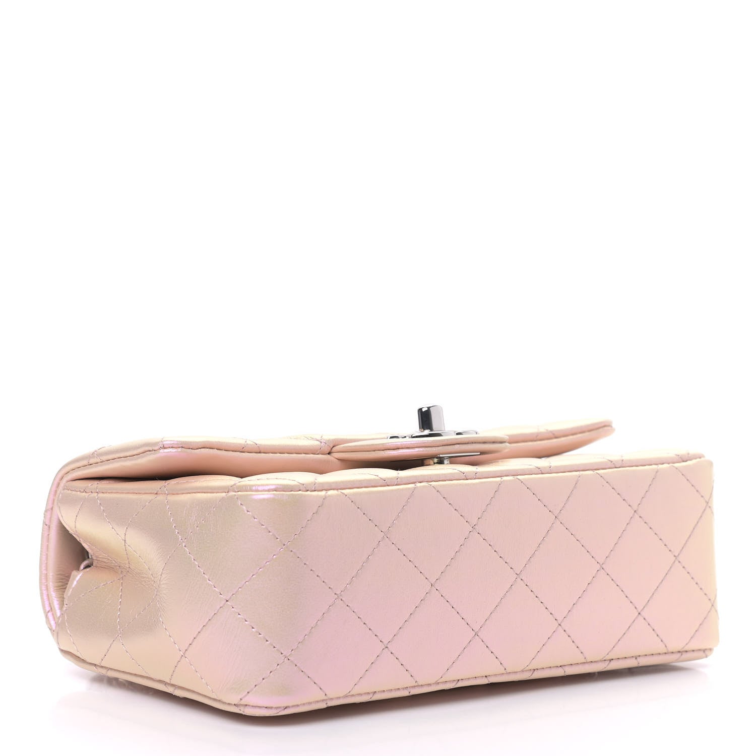 Chanel Iridescent Calfskin Quilted Mini Rectangular Flap Pink 3 of 10