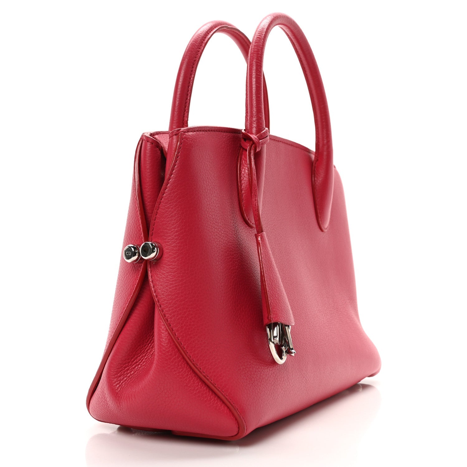 Christian Dior Grained Calfskin Bar Tote Coquelicot 3 of 6