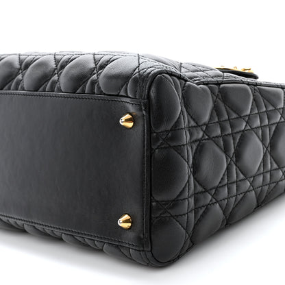Christian Dior Lambskin Cannage Medium Lady Dior Black 10 of 11