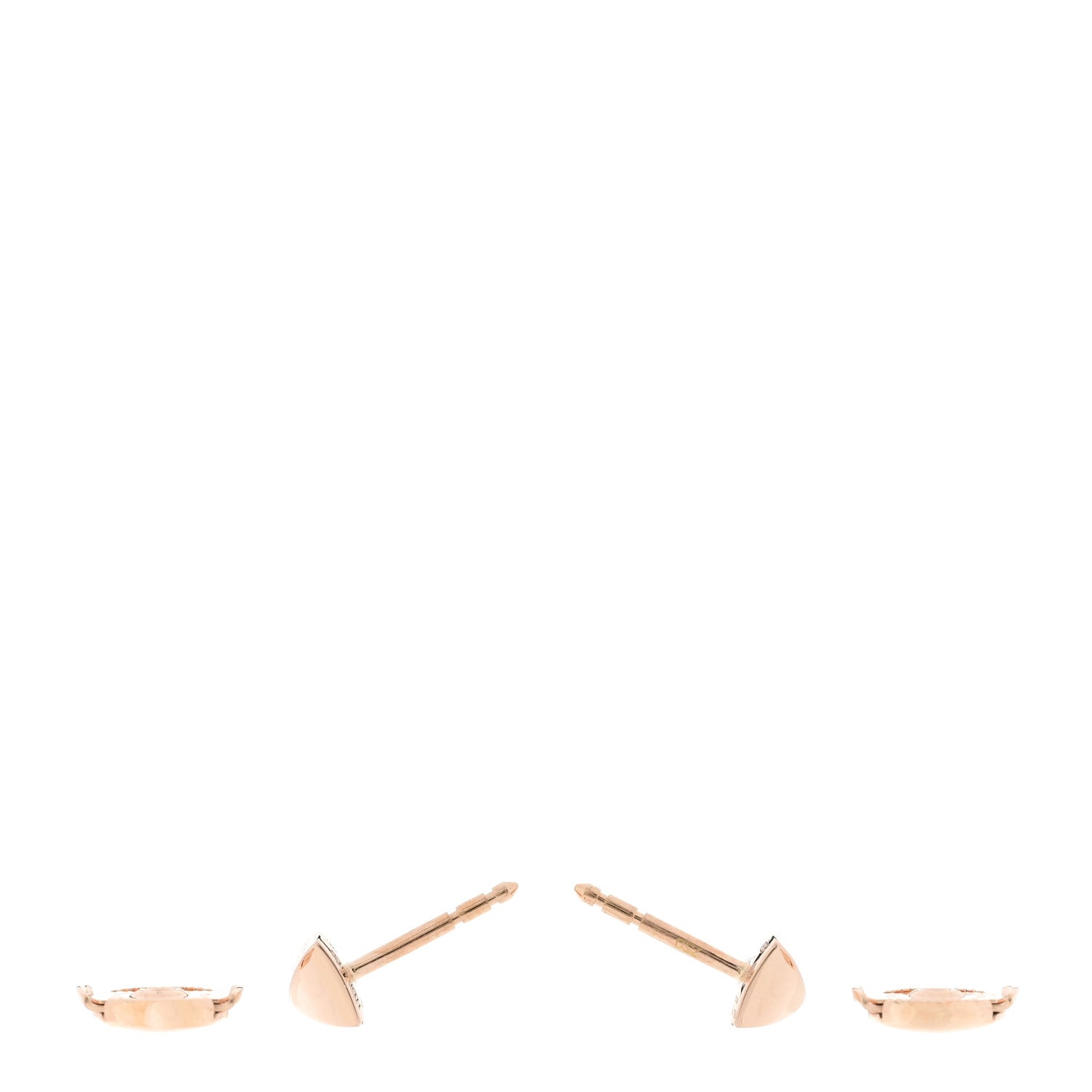 Hermes 18K Rose Gold Clou d'H Stud Earrings 3 of 4