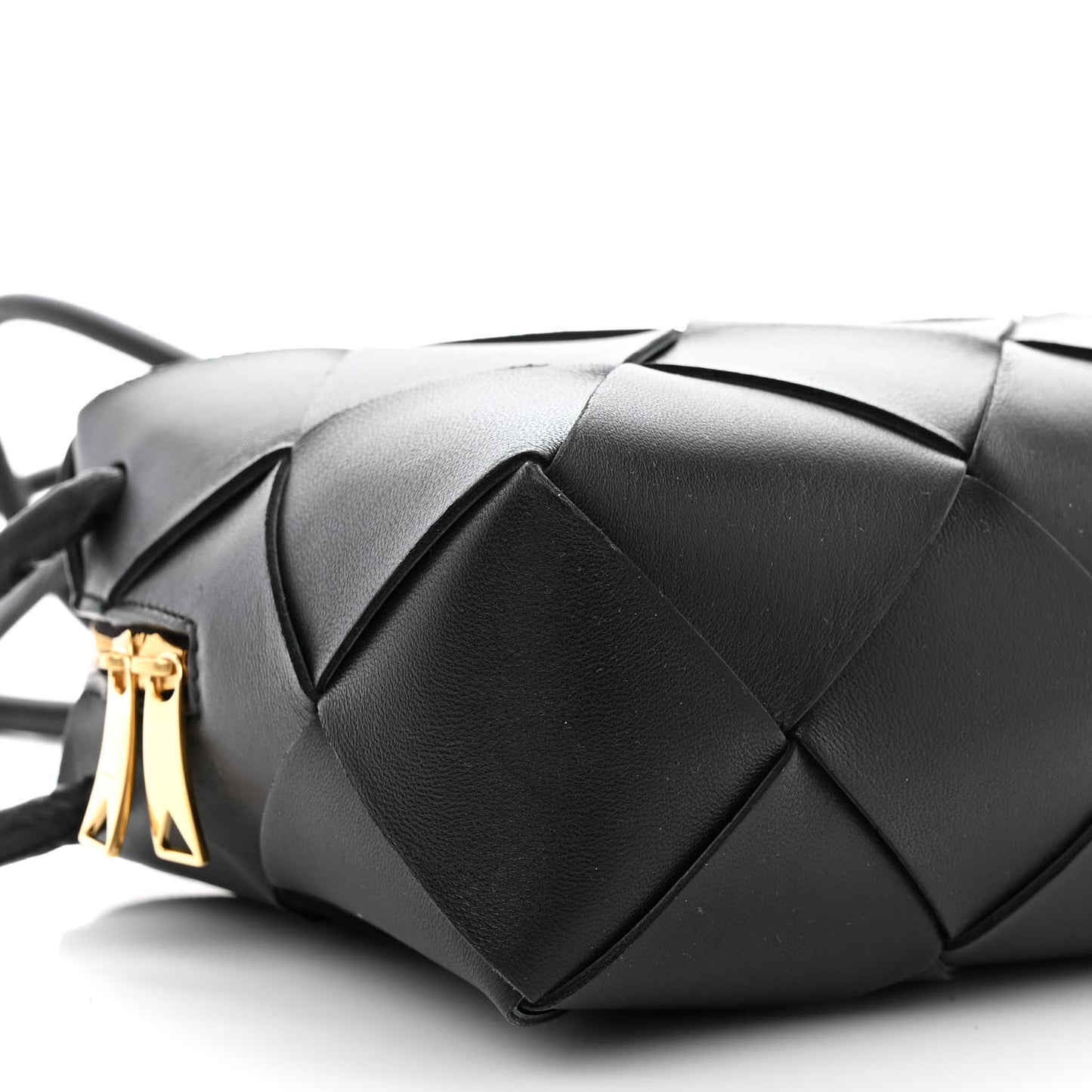 Lambskin Maxi Intrecciato Small Cassette Camera Bag Black