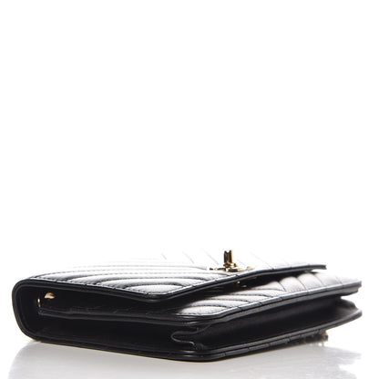 Chanel Lambskin Chevron Quilted Trendy CC Wallet On Chain WOC Black 4 of 8