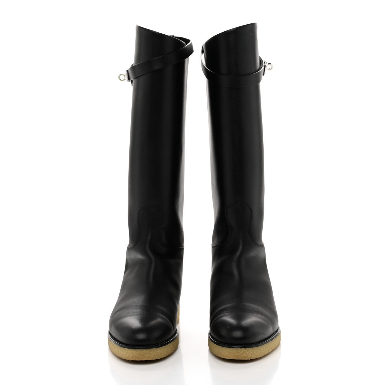 Hermes Calfskin Faustine Boots 40 Black 2 of 8