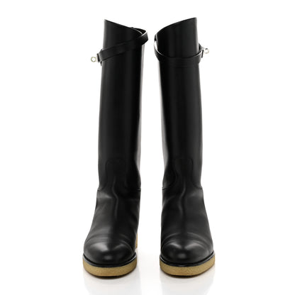 Hermes Calfskin Faustine Boots 40 Black 2 of 8