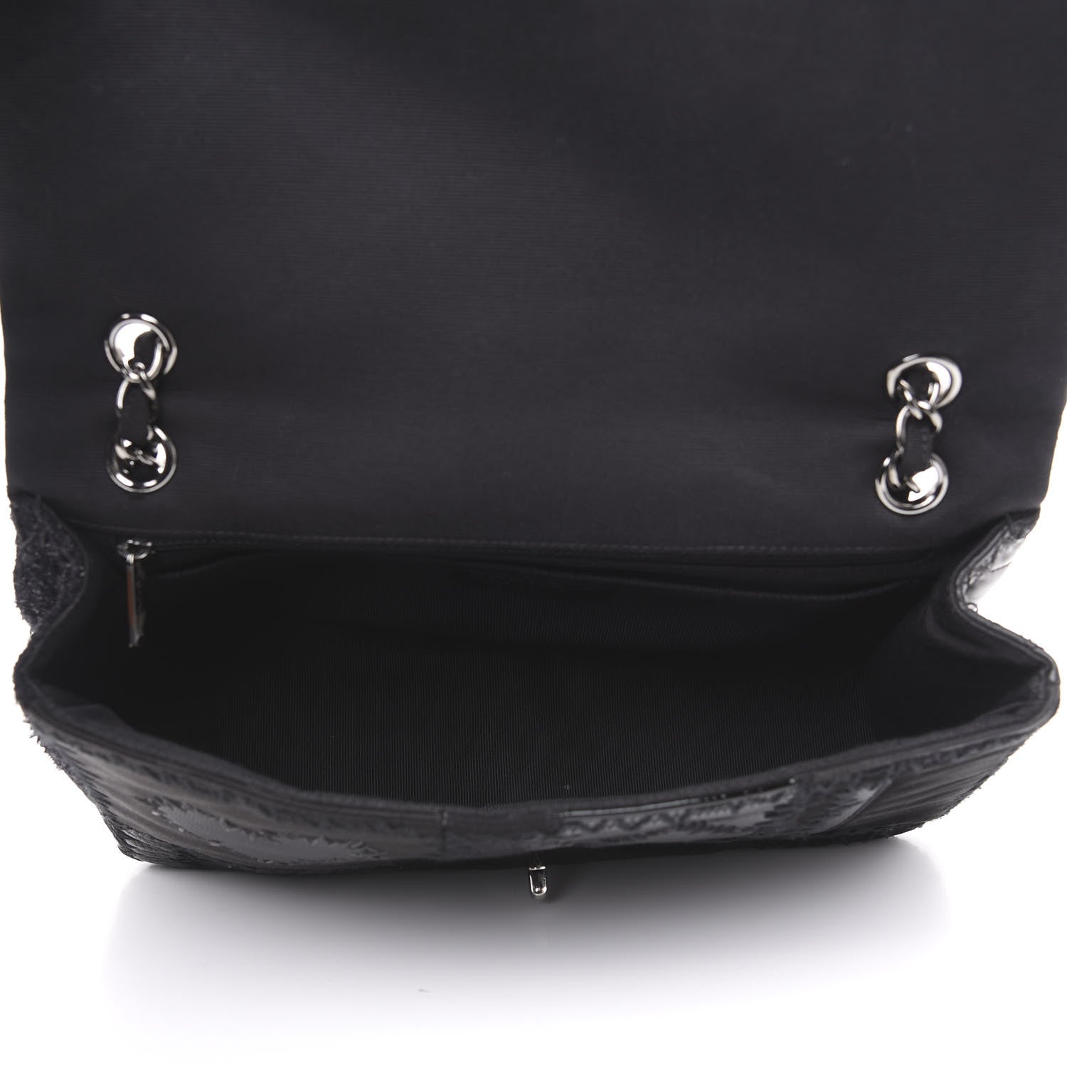 Chanel Tweed Patchwork Jumbo Single Flap Black 5 of 10