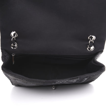 Chanel Tweed Patchwork Jumbo Single Flap Black 5 of 10