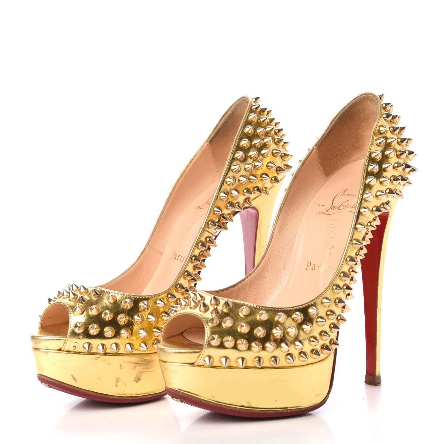 Specchio Lady Peep Spikes 150 Pumps 37 Gold