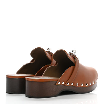 Hermes Heritage Calfskin Carlotta Mules 37 Naturel 4 of 9