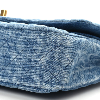 Chanel Denim Quilted Medium Double Flap Blue 9 of 9