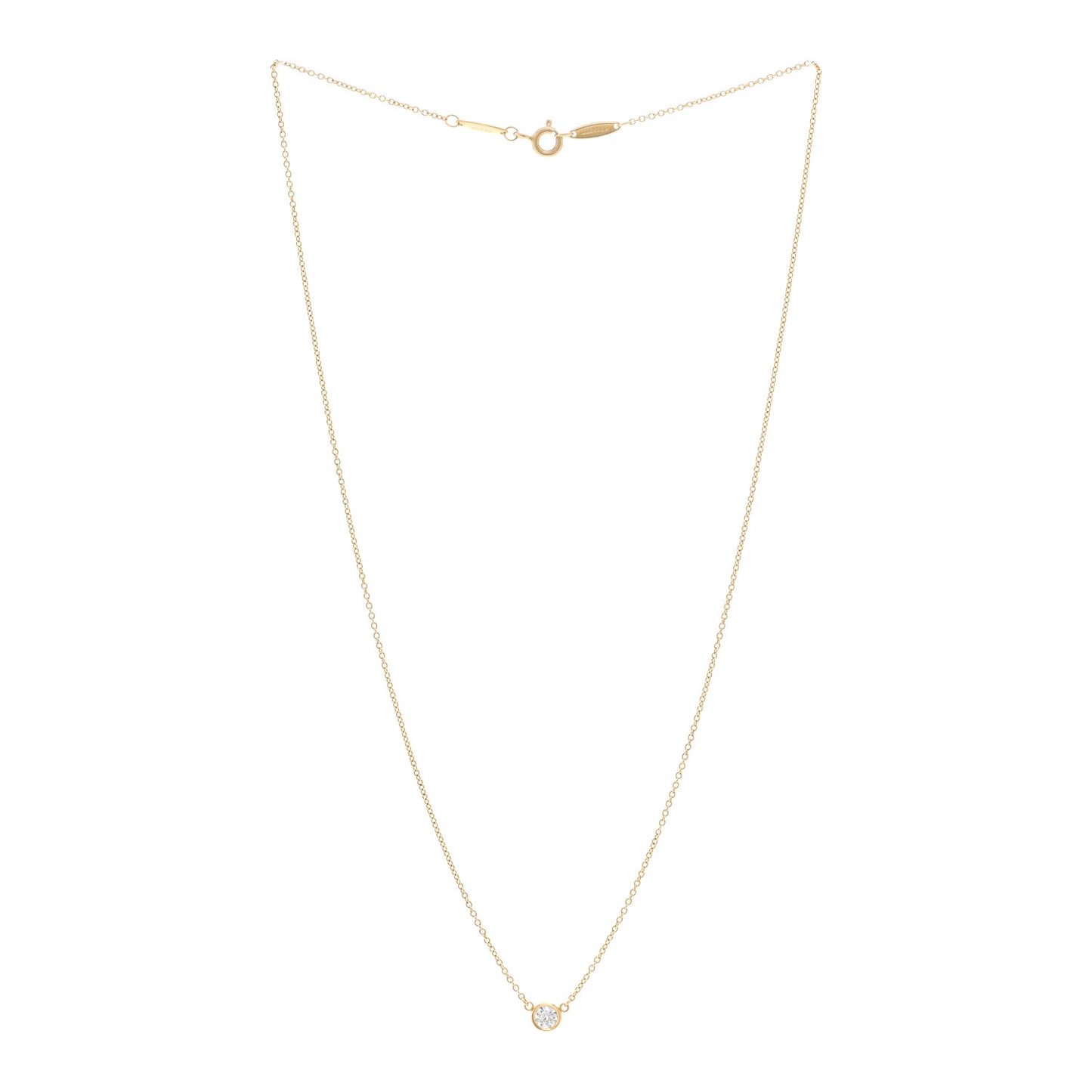 18K Yellow Gold Diamond .21ct Elsa Peretti Diamonds by the Yard Pendant Necklace