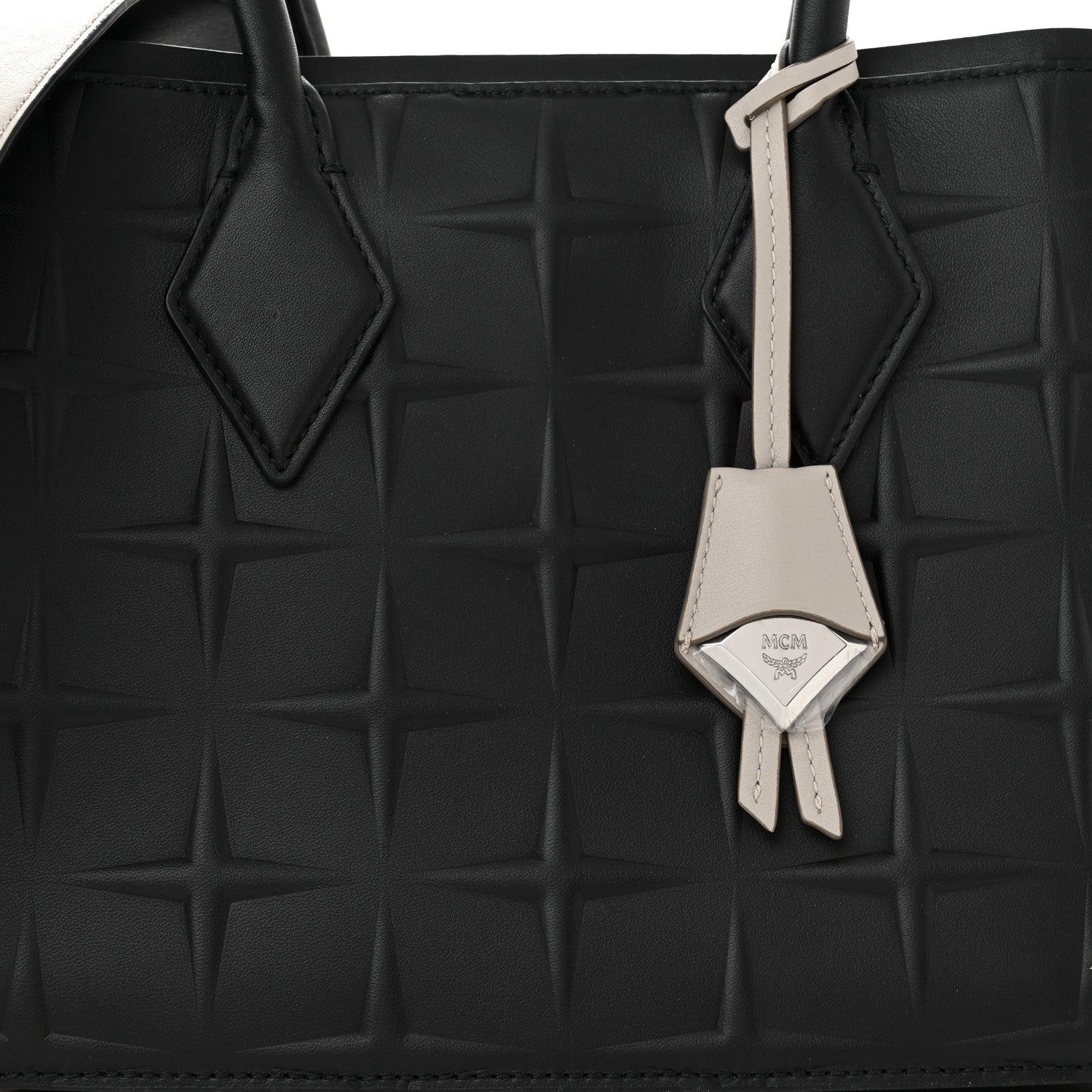 MCM Calfskin Embossed Park Avenue Medium Neo Milla Tote Black 8 of 10