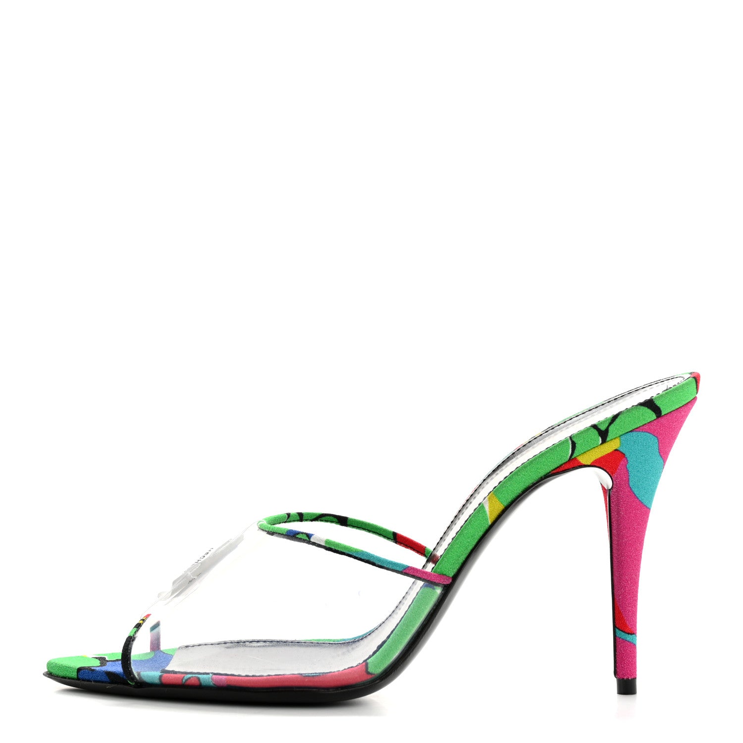 Saint Laurent Transparent Ibiza Flower Gippy 95 Mule Sandals 40 Multicolor 1 of 9