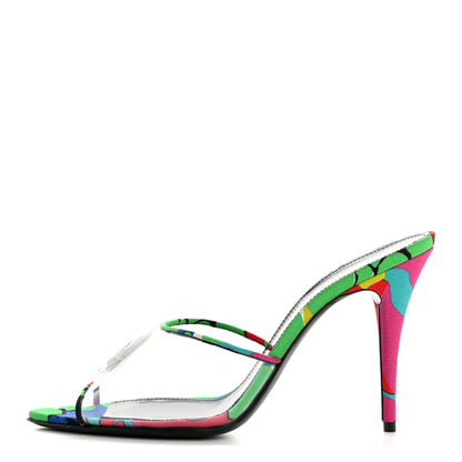 Saint Laurent Transparent Ibiza Flower Gippy 95 Mule Sandals 40 Multicolor 1 of 9