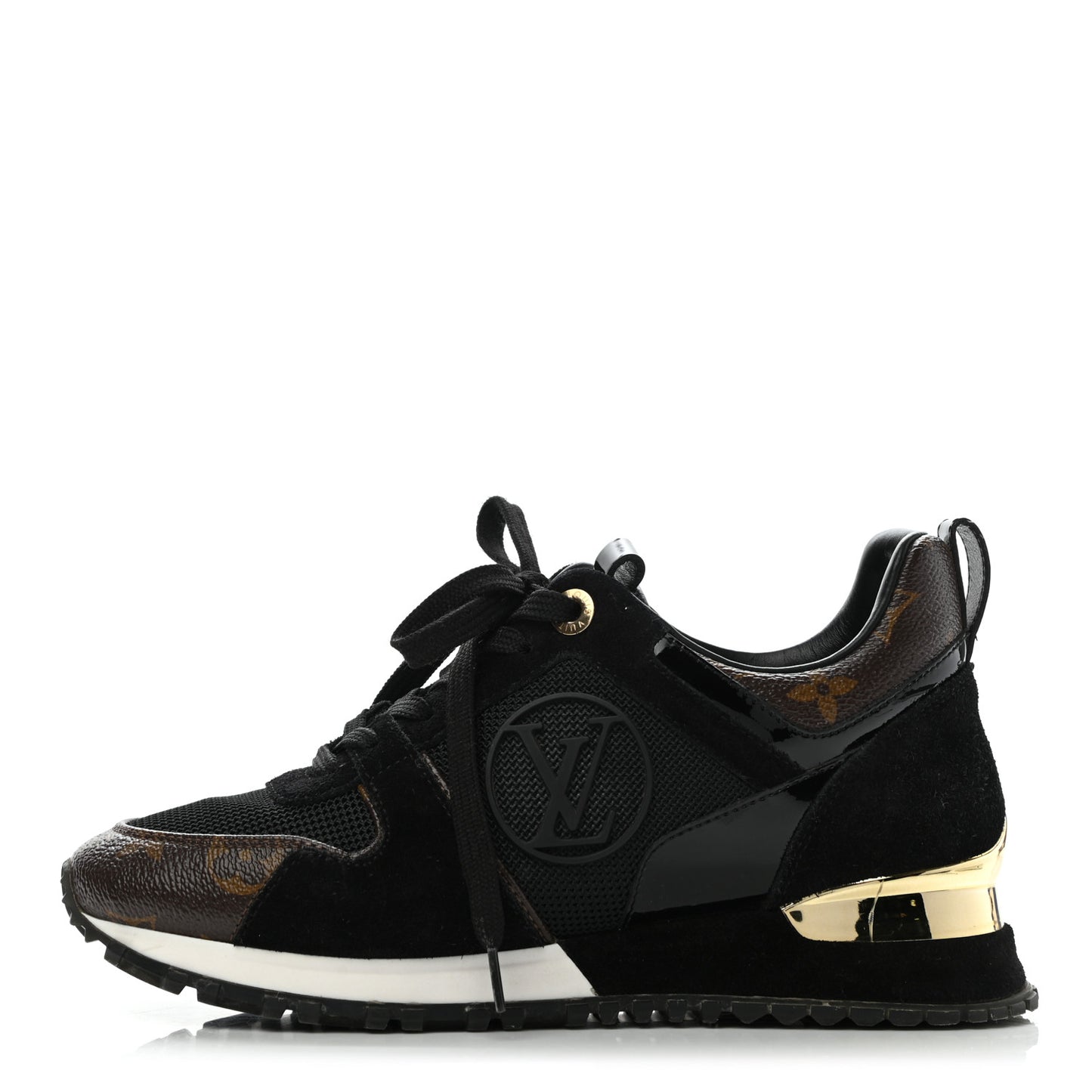 Suede Monogram Run Away Sneakers 35 Black