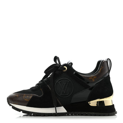 Louis Vuitton Suede Monogram Run Away Sneakers 35 Black 1 of 9