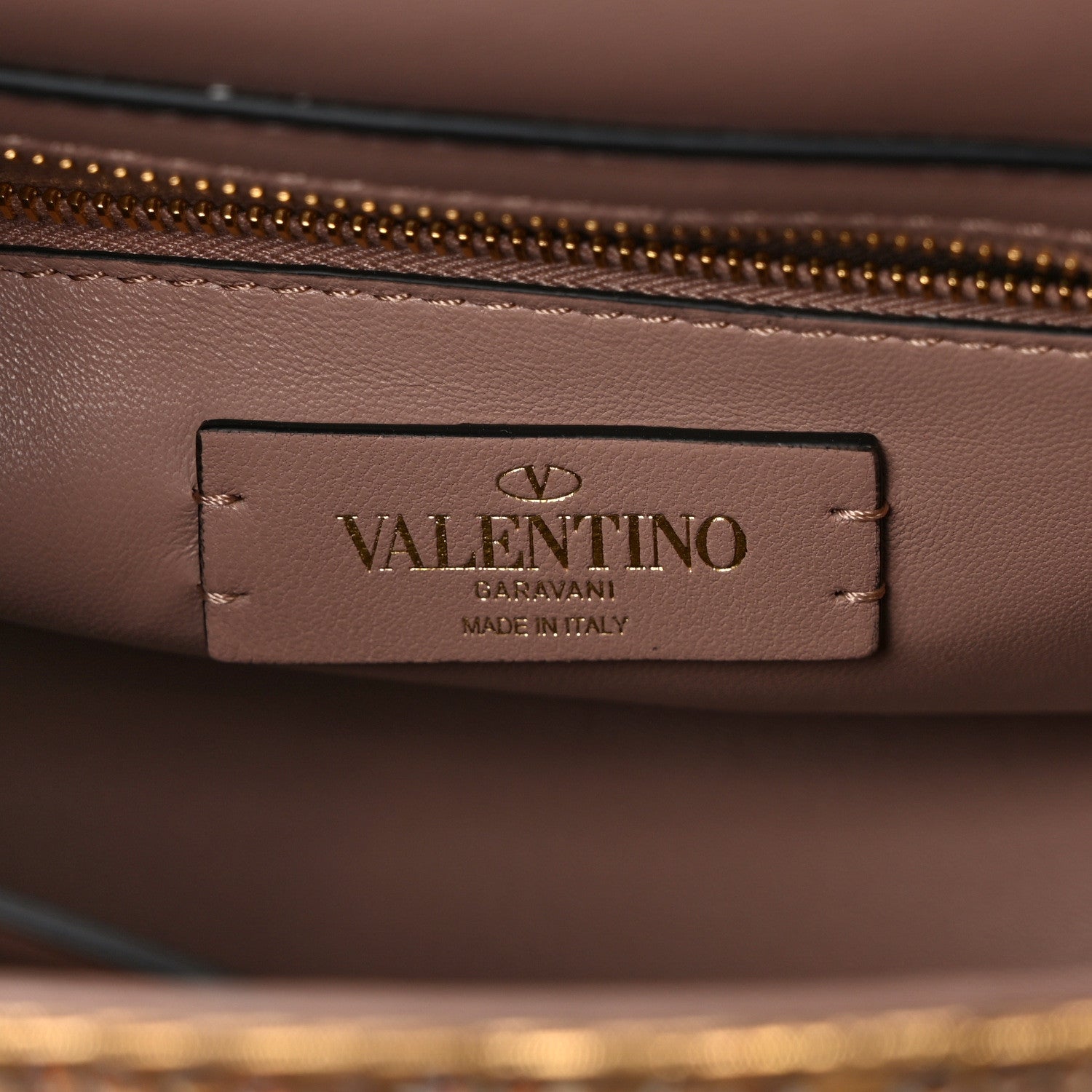 Valentino Garavani Crystal Suede Medium Roman Stud Shoulder Bag Antique Brass 6 of 10