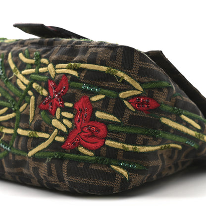 Fendi Zucca Pony Hair Embroidered Mama Baguette Tobacco Rosso 11 of 11