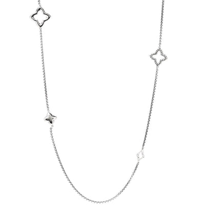 David Yurman Sterling Silver 25mm Quatrefoil Chain Necklace 1 of 5