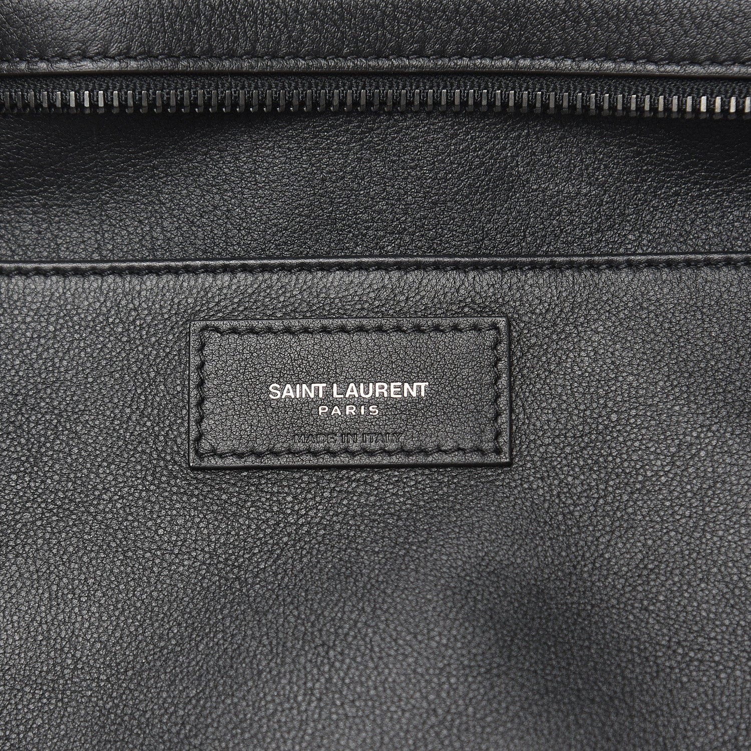 Saint Laurent Smooth Calfskin Crocodile Embossed Small Monogram Downtown Cabas Black 6 of 8