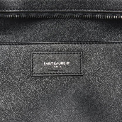 Saint Laurent Smooth Calfskin Crocodile Embossed Small Monogram Downtown Cabas Black 6 of 8