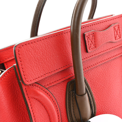 Celine Goatskin Nano Tri-Color Luggage Red 11 of 11