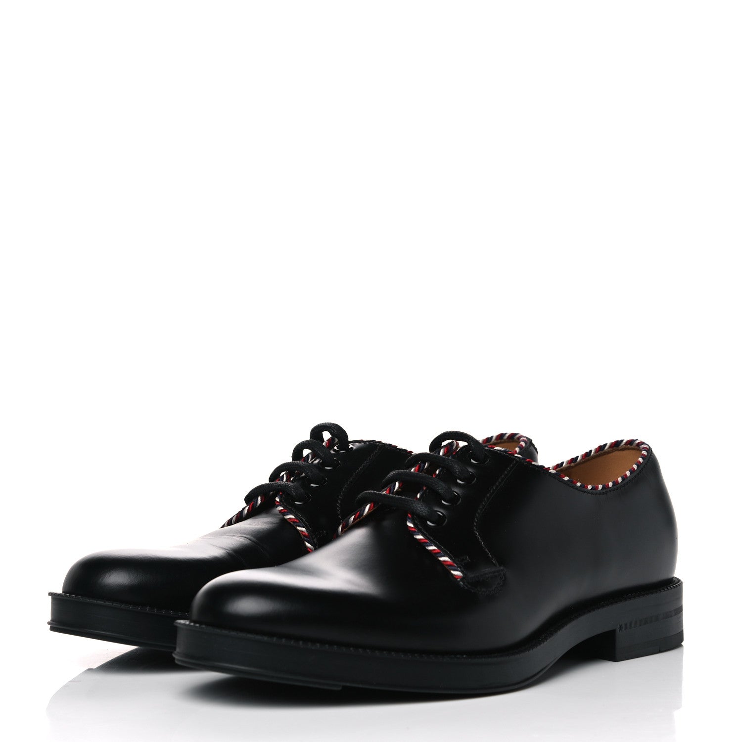 Gucci Calfskin Embroidered Mens Lace Up Derbys 5 Black 3 of 9