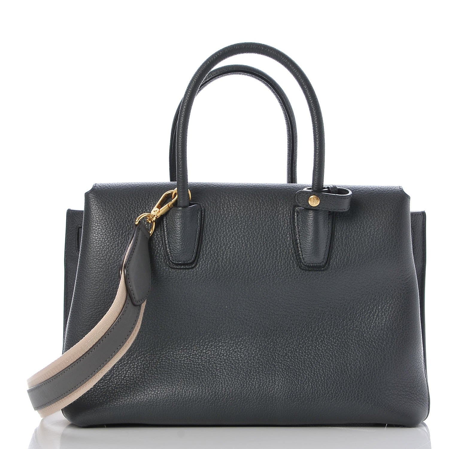 MCM Grained Calfskin Medium Milla Tote Phantom Grey 5 of 19