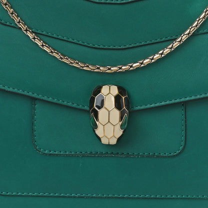 Bulgari Calfskin Serpenti Forever Crossbody Emerald Green 7 of 11