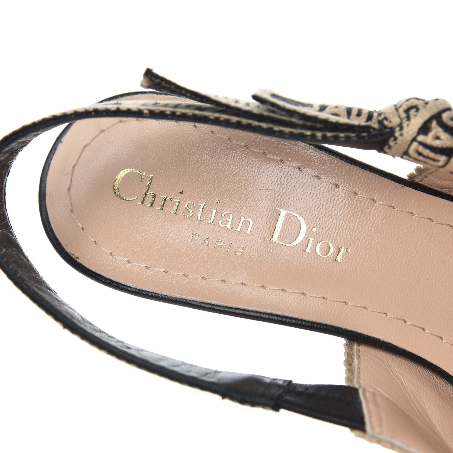Christian Dior Natural Canvas Ribbon J'Adior Slingback 65mm Pumps 36 Black Cream 6 of 15