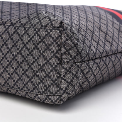Gucci Nylon Diamante Web Tote Blue 10 of 14
