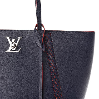 Louis Vuitton Calfskin Braided Lockme Cabas Marine Rouge 10 of 10